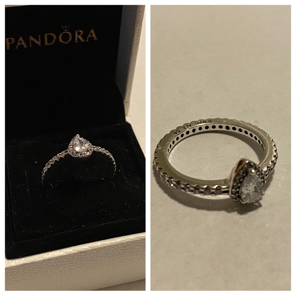 Classic Tear Drop Halo Ring 💍 - Picture 1 of 4